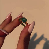 14ct gold 2.44ct emerald ring