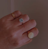 18ct white gold aquamarine and diamond cluster ring