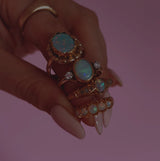 18ct gold opal and diamond eye ring