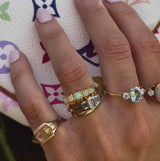 9ct gold aquamarine and diamond three stone ring