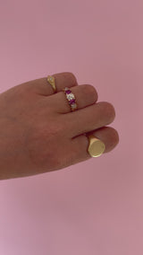 18ct gold ruby and diamond five stone ring