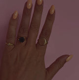 18ct yellow gold 4ct black diamond ring