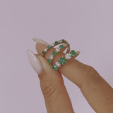 18ct gold emerald and diamond five stone ring