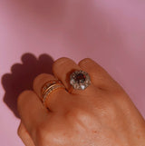 18ct gold garnet and diamond cluster ring