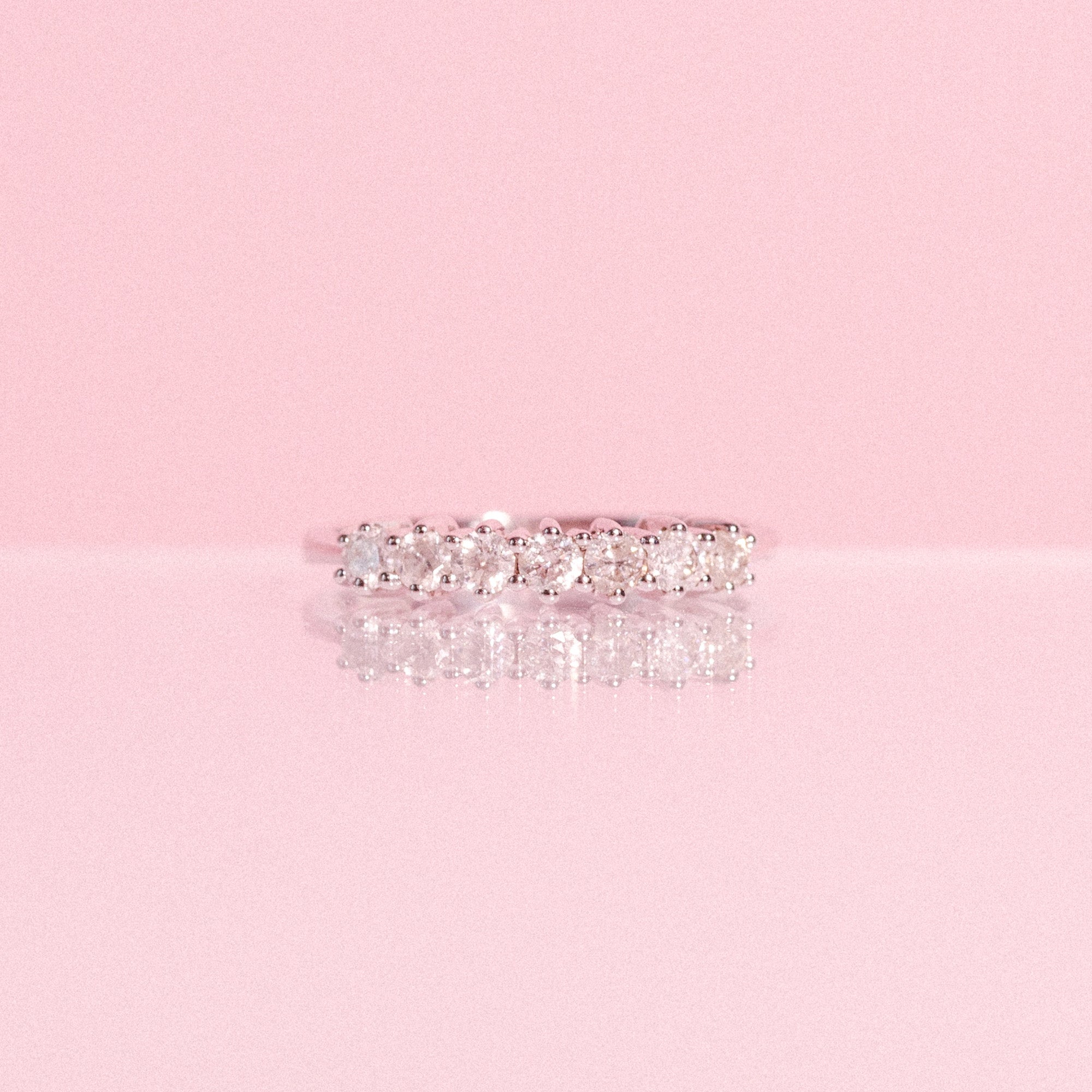 18ct white gold half-eternity diamond ring