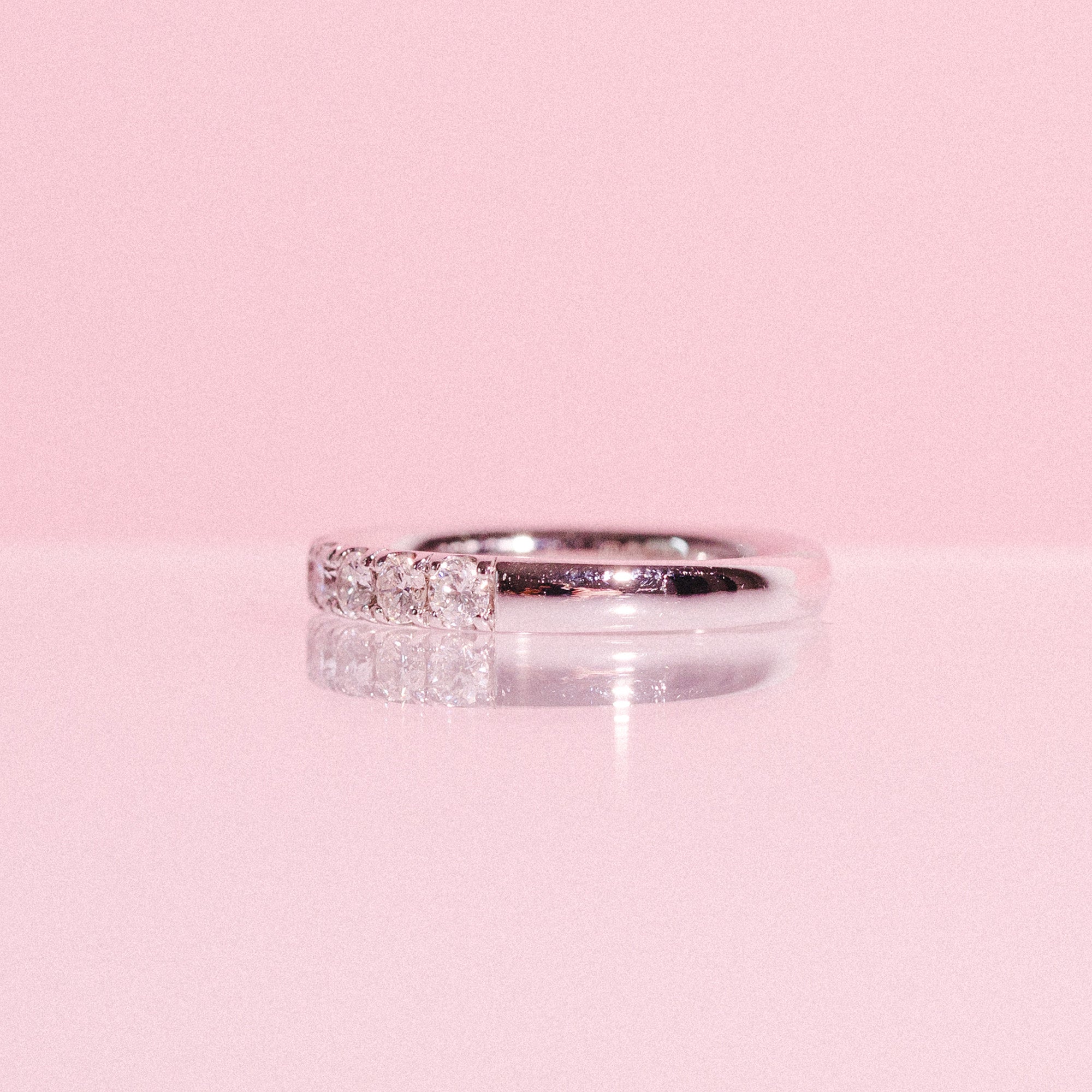 Platinum 0.70ct diamond half-eternity ring (made to order)