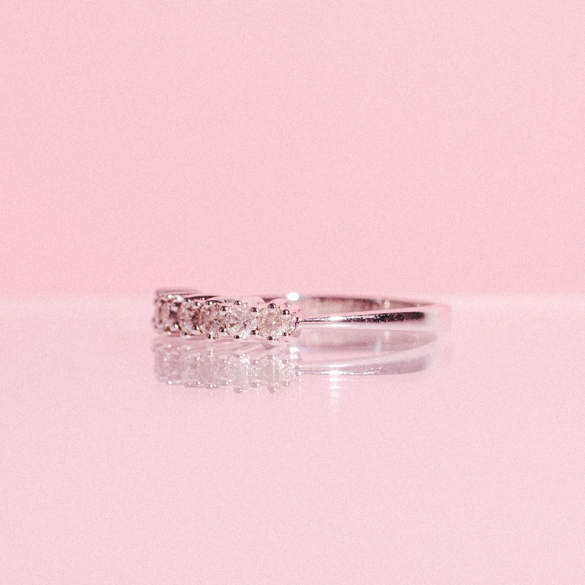 18ct white gold half-eternity diamond ring