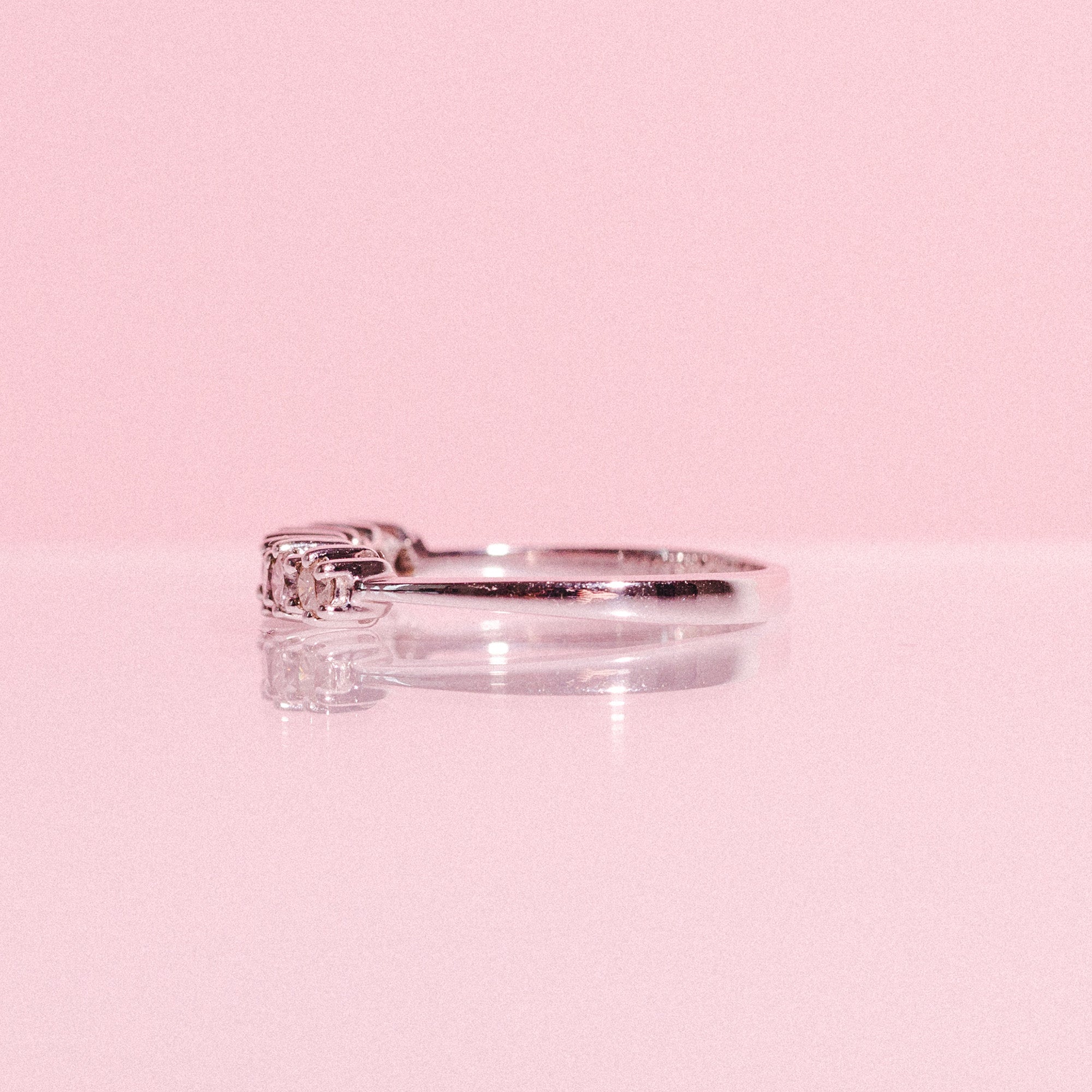 18ct white gold half-eternity diamond ring