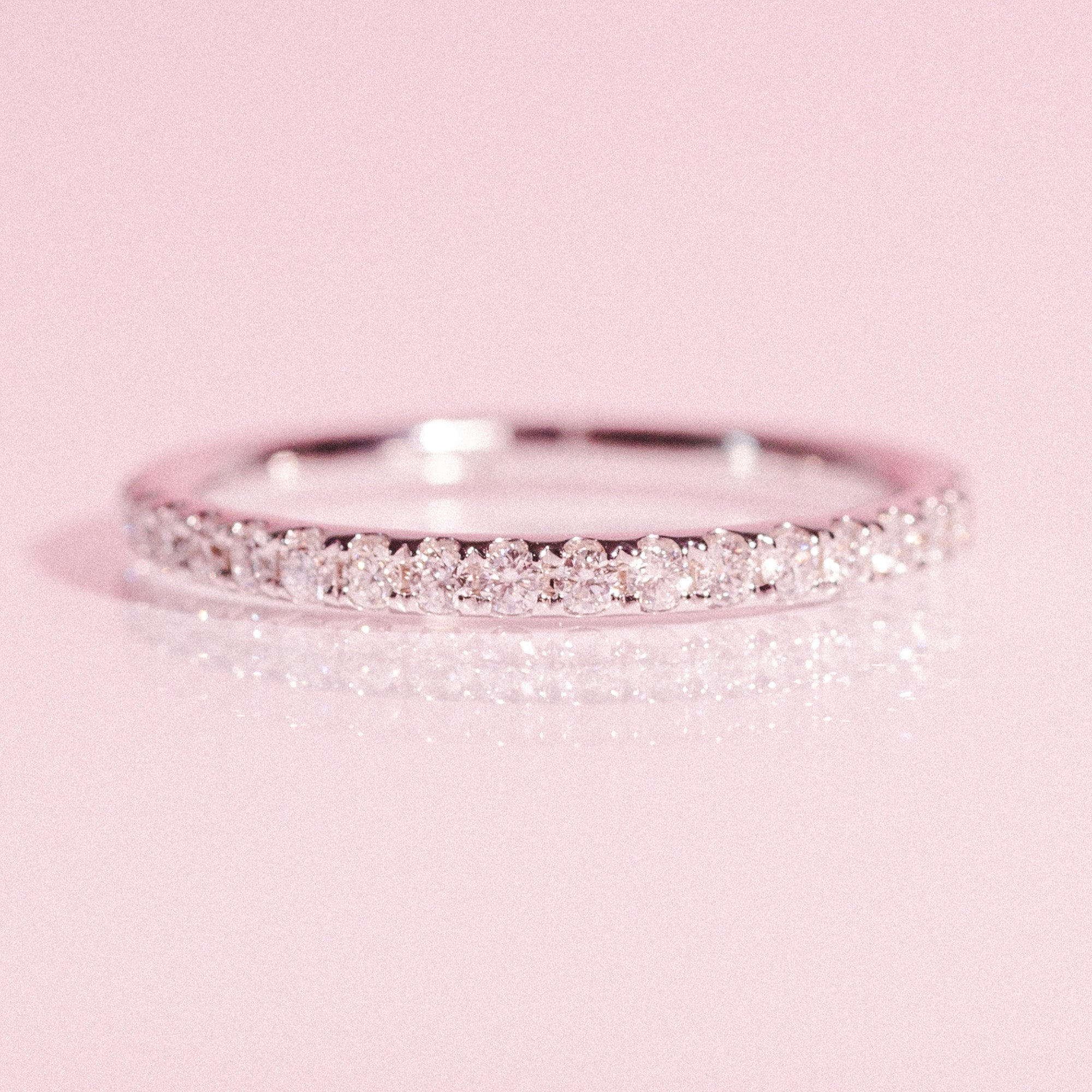 18ct white gold 0.25ct half-eternity diamond ring (made to order)