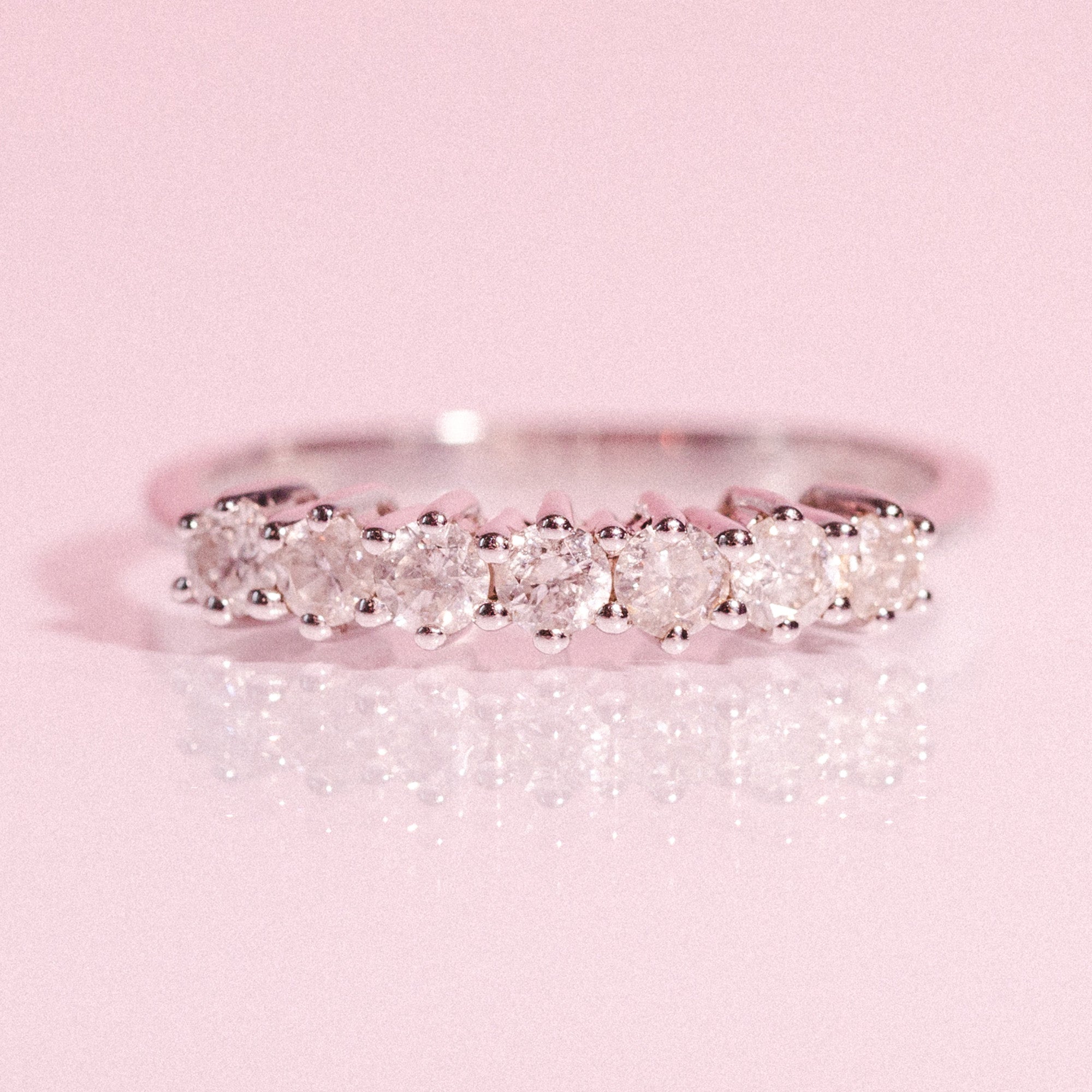 18ct white gold half-eternity diamond ring