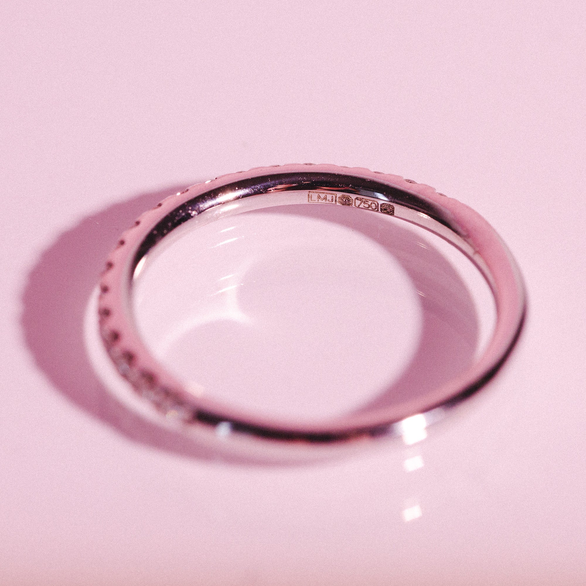 18ct white gold 0.25ct half-eternity diamond ring (made to order)