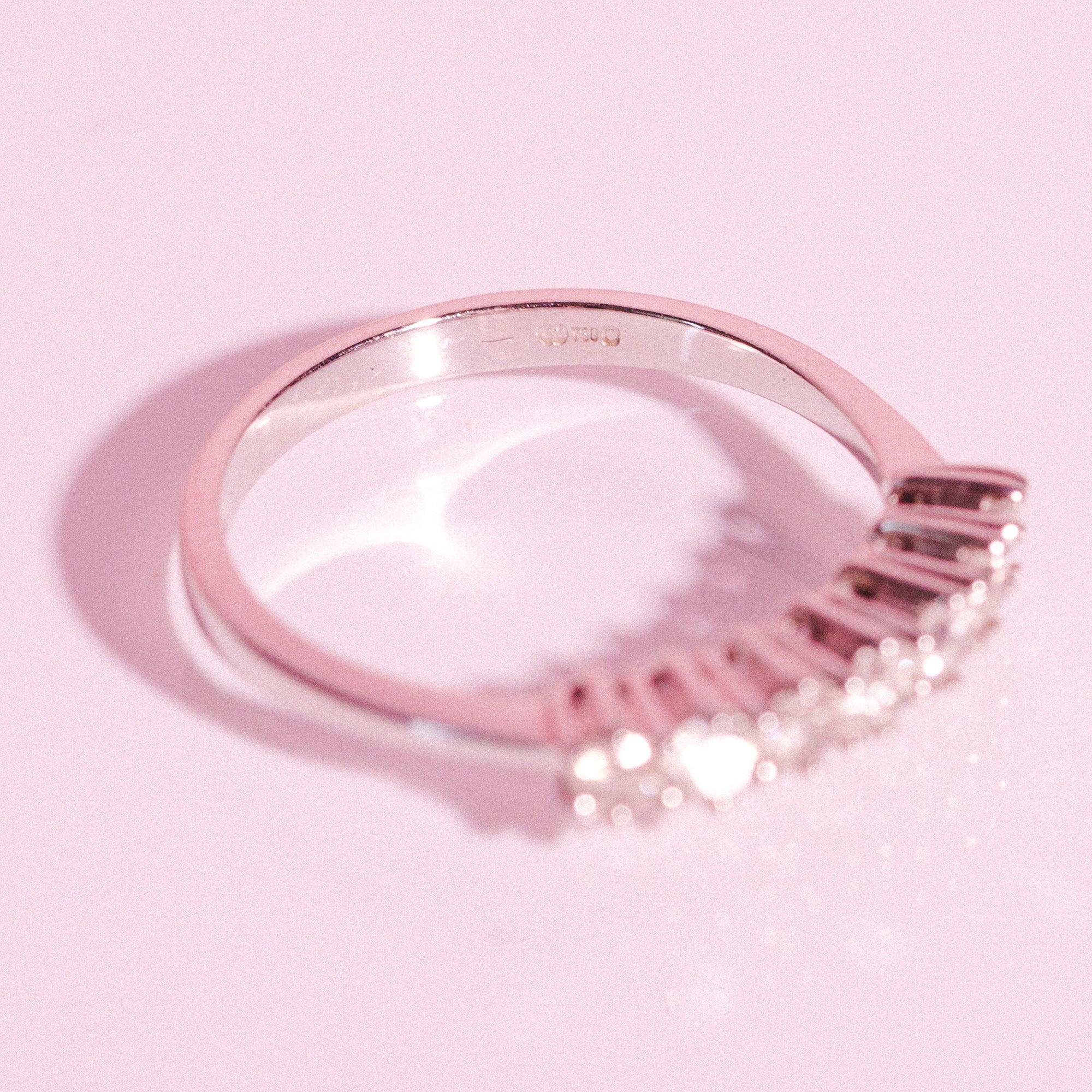 18ct white gold half-eternity diamond ring