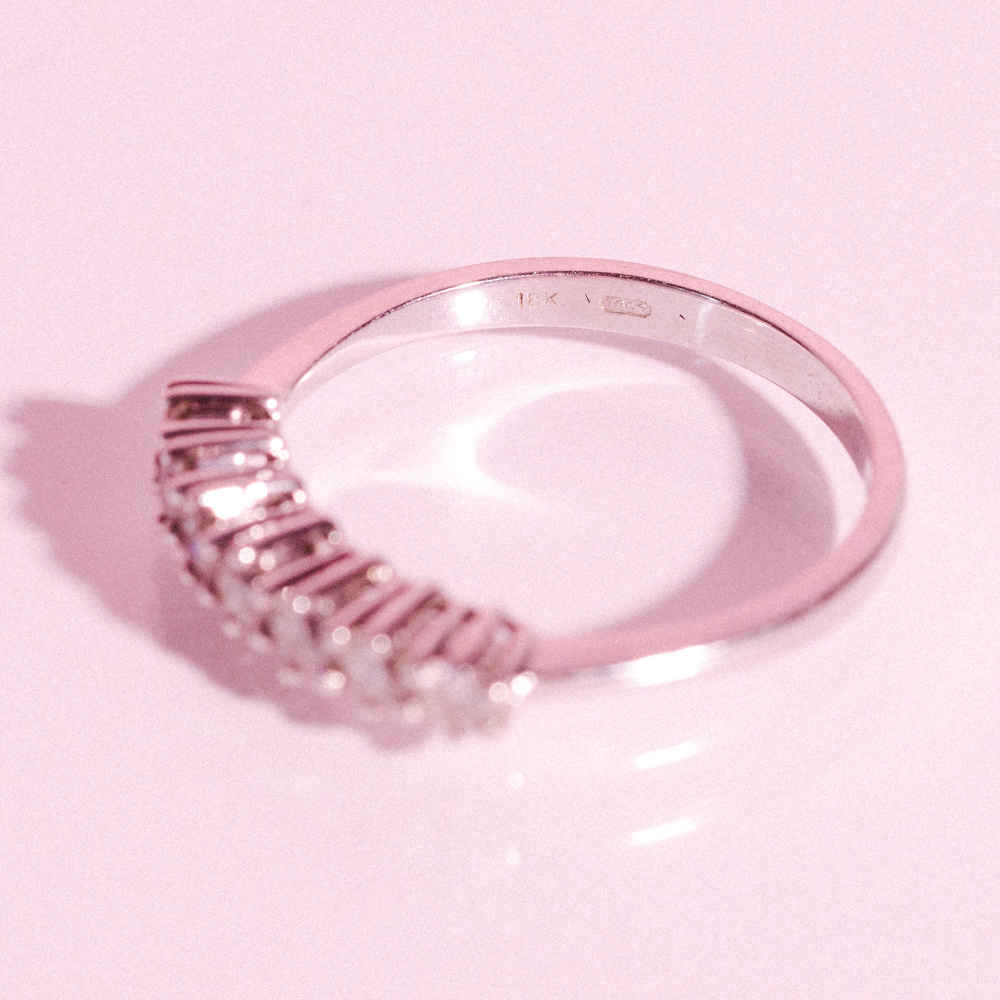 18ct white gold half-eternity diamond ring