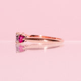 18ct rose gold ruby and diamond ring