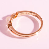 18ct gold engraved pearl and diamond ring