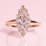 18ct gold diamond navette ring