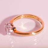 18ct gold ring set with a heart shaped diamond