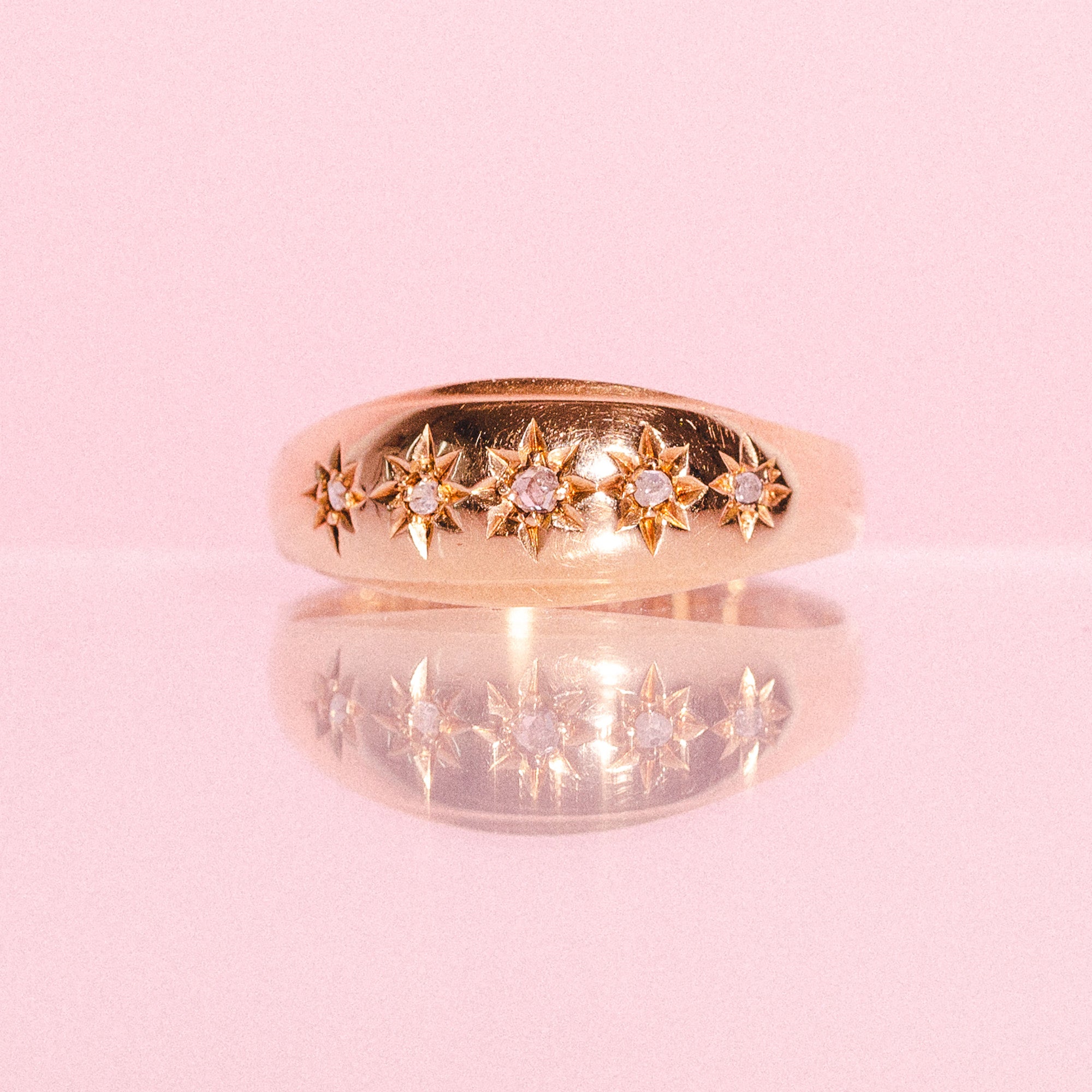 18ct gold diamond gypsy ring
