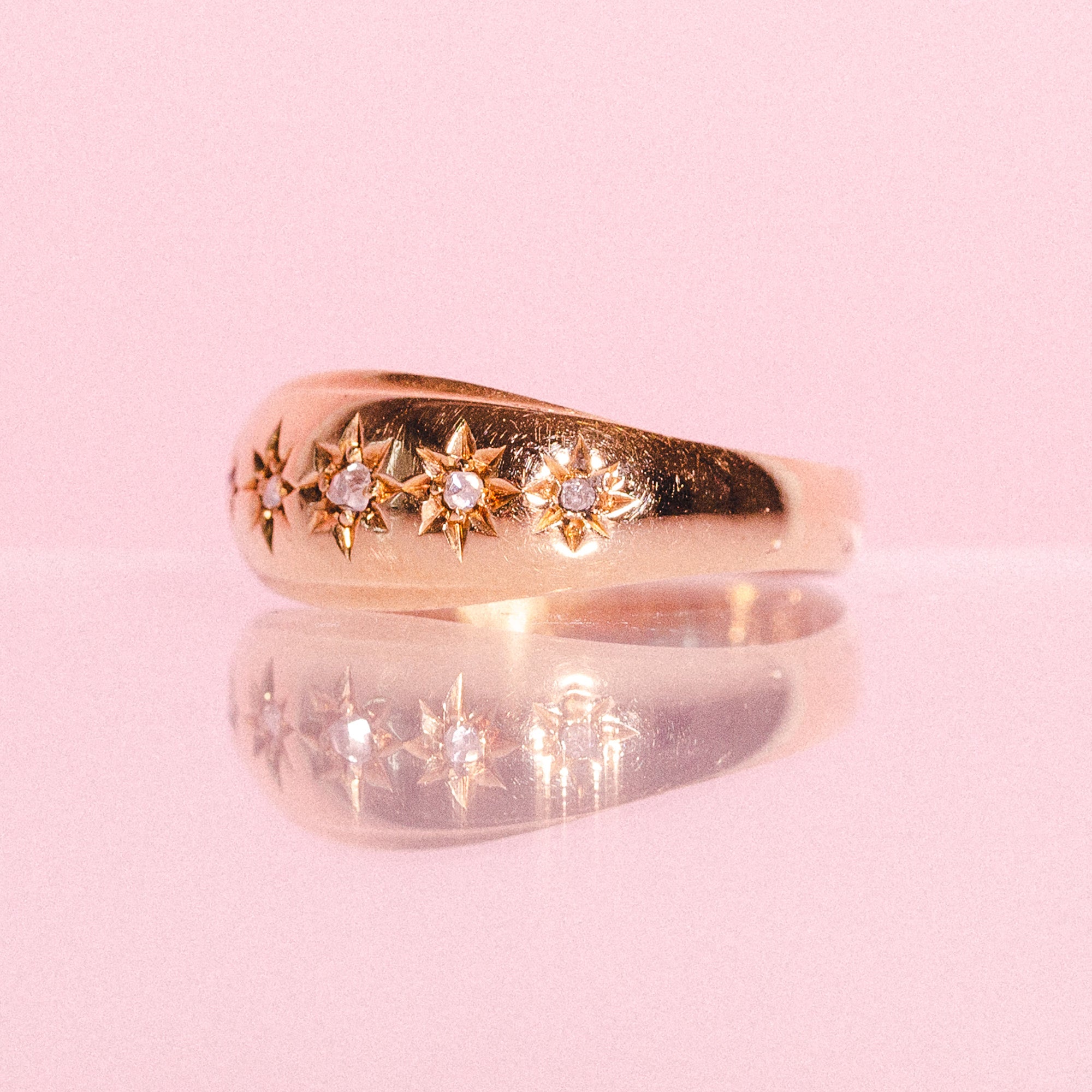 18ct gold diamond gypsy ring
