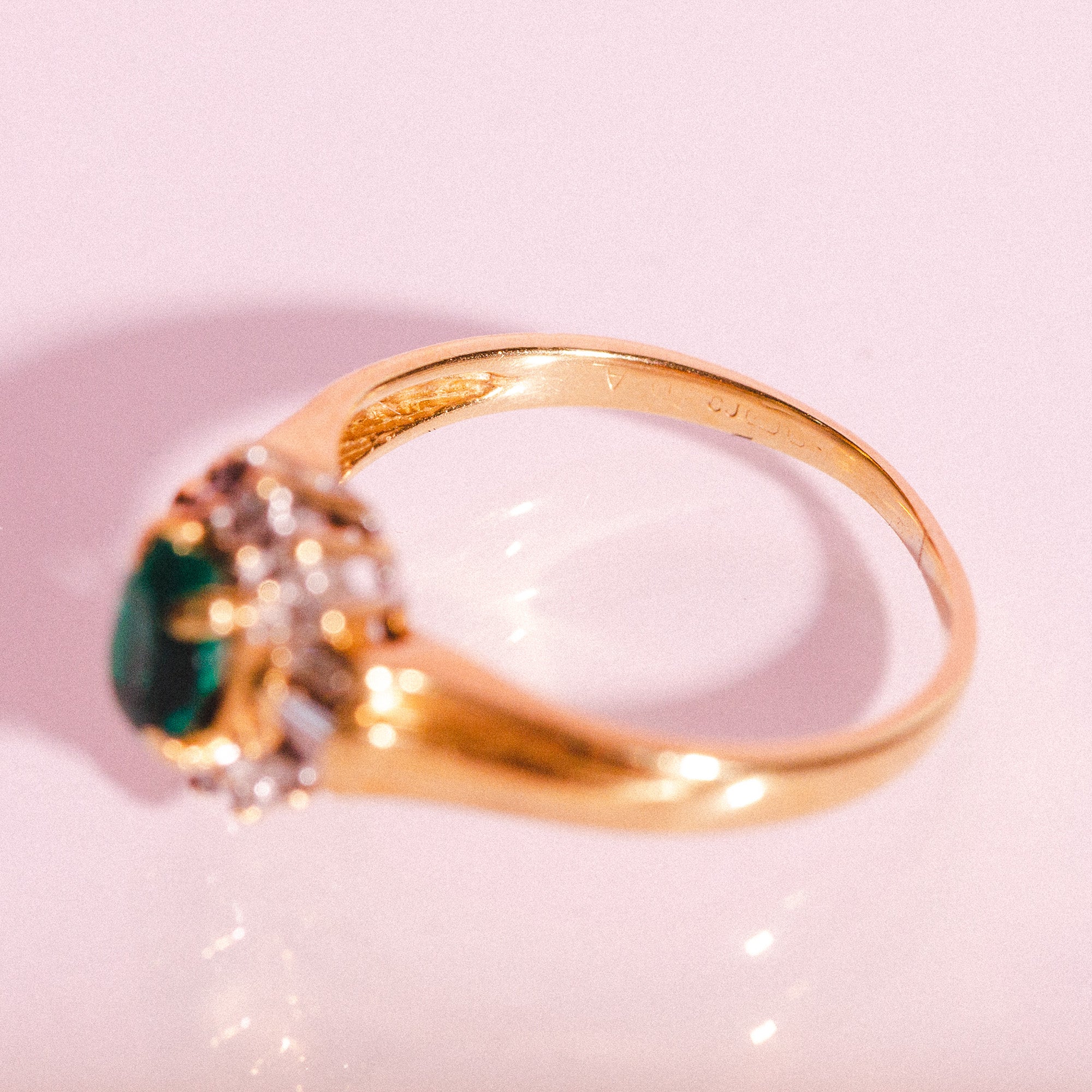 18ct gold emerald and diamond ring