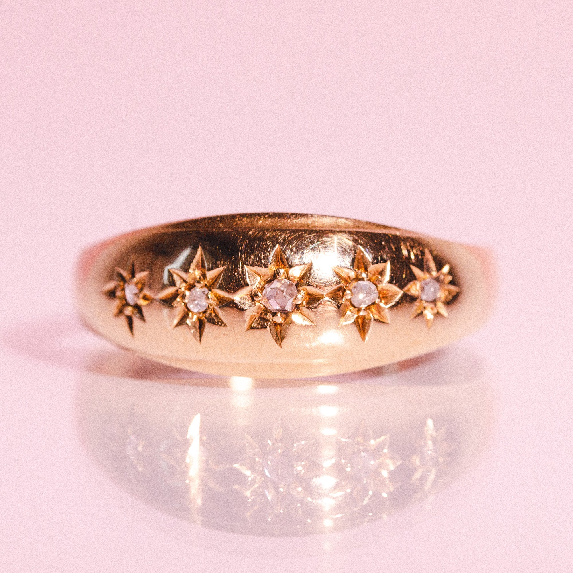 18ct gold diamond gypsy ring