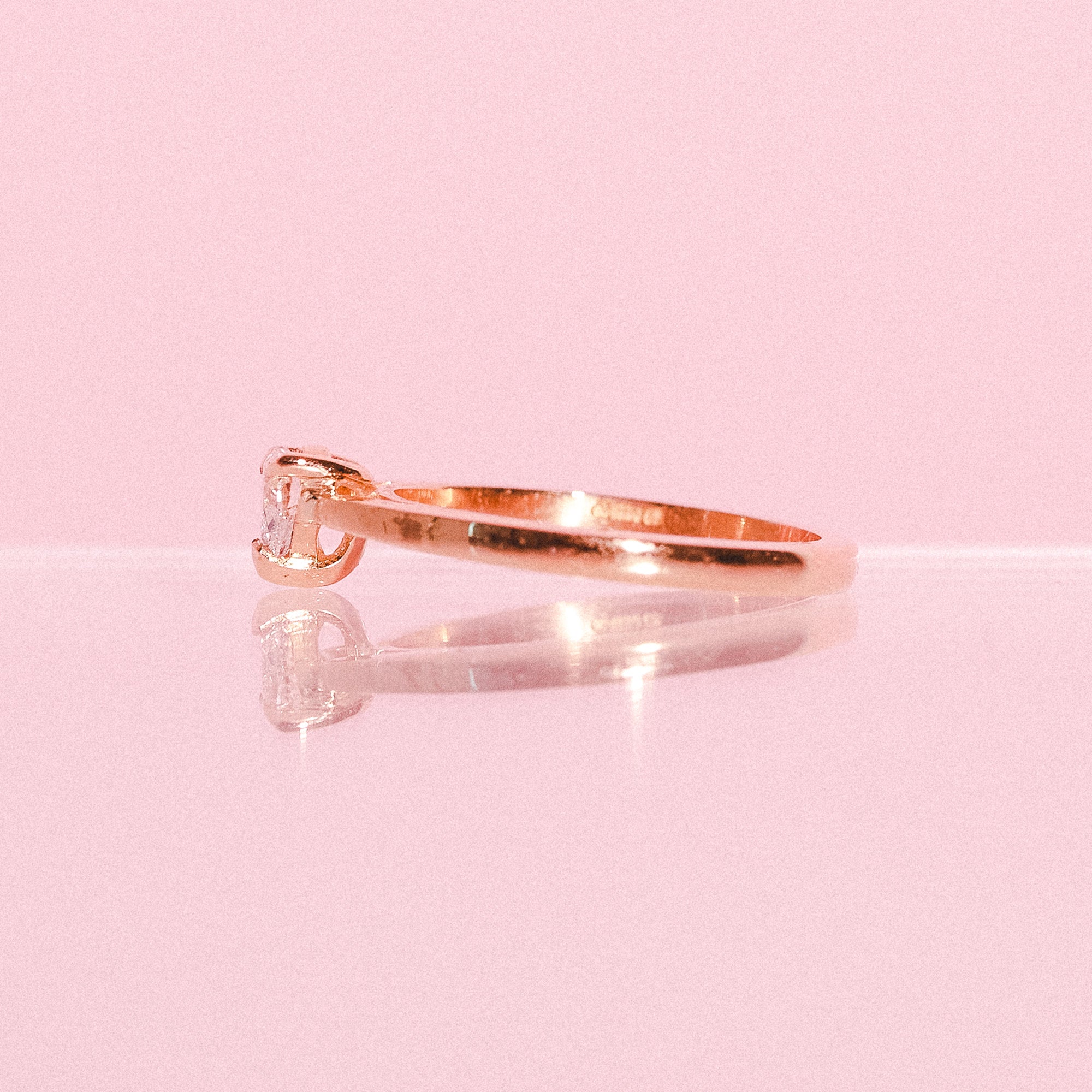 18ct gold ring set with a heart shaped diamond
