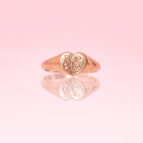 9ct gold heart signet ring