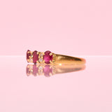 18ct gold ring set with a ruby and diamonds
