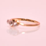 18ct gold diamond two stone cross over ring