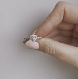 Platinum heart shaped pink diamond ring