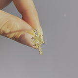 18ct gold yellow diamond ring on a full diamond eternity band