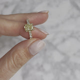 18ct gold yellow diamond ring on a full diamond eternity band