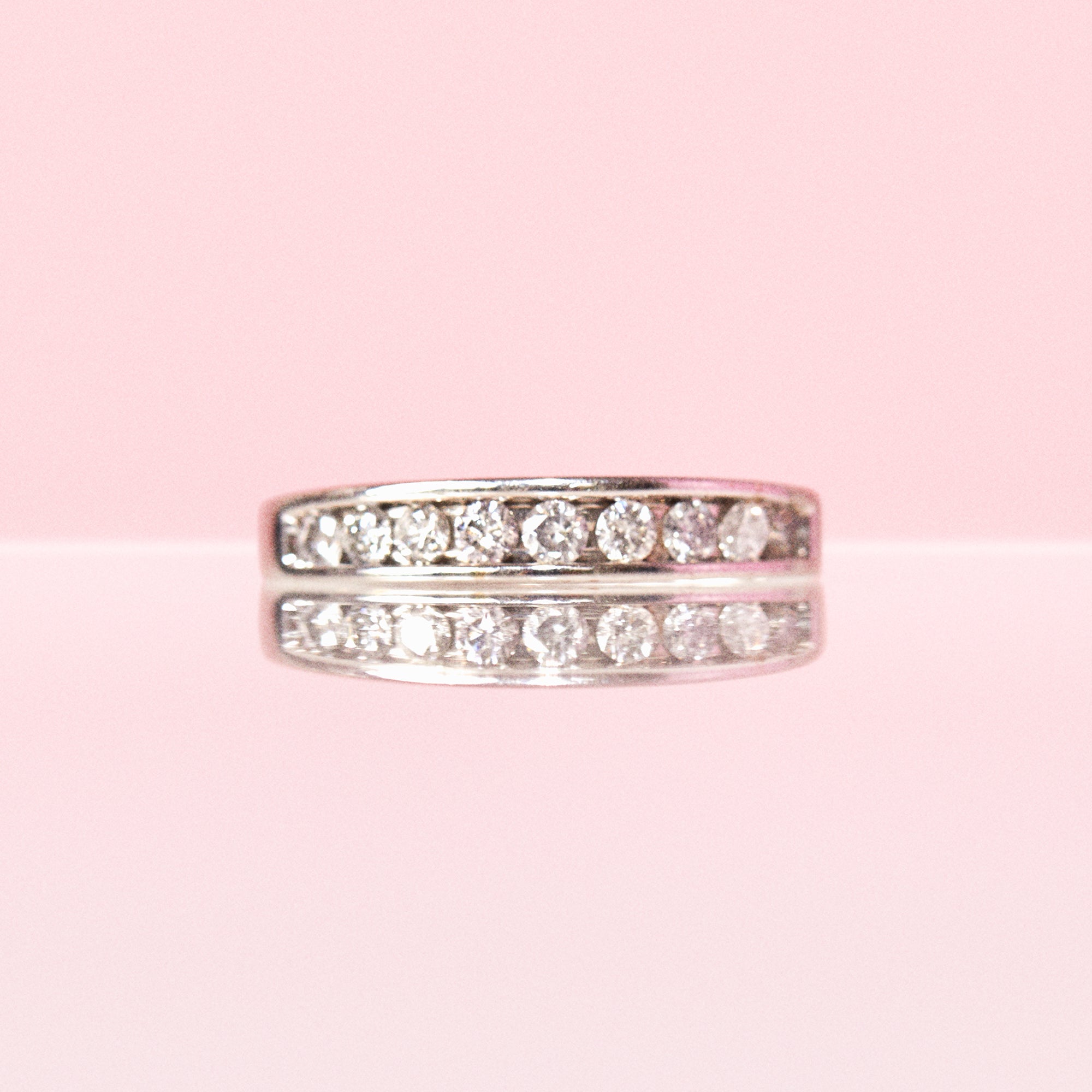 18ct white gold half-eternity diamond ring