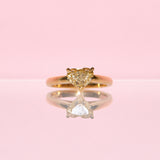 18ct gold ring set with a 1.23ct heart shaped yellow diamond