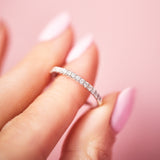 18ct white gold half-eternity diamond ring
