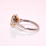 Platinum ring set with a 3ct yellow diamond and a diamond halo