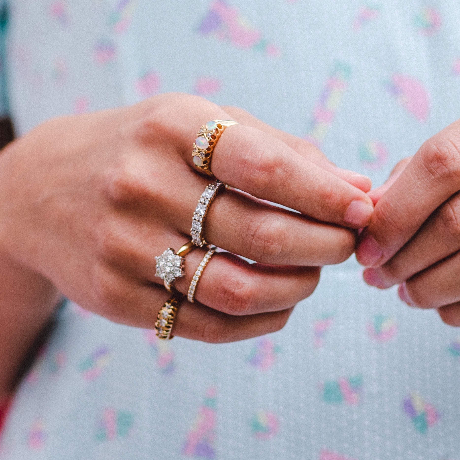 18ct gold half-eternity diamond ring