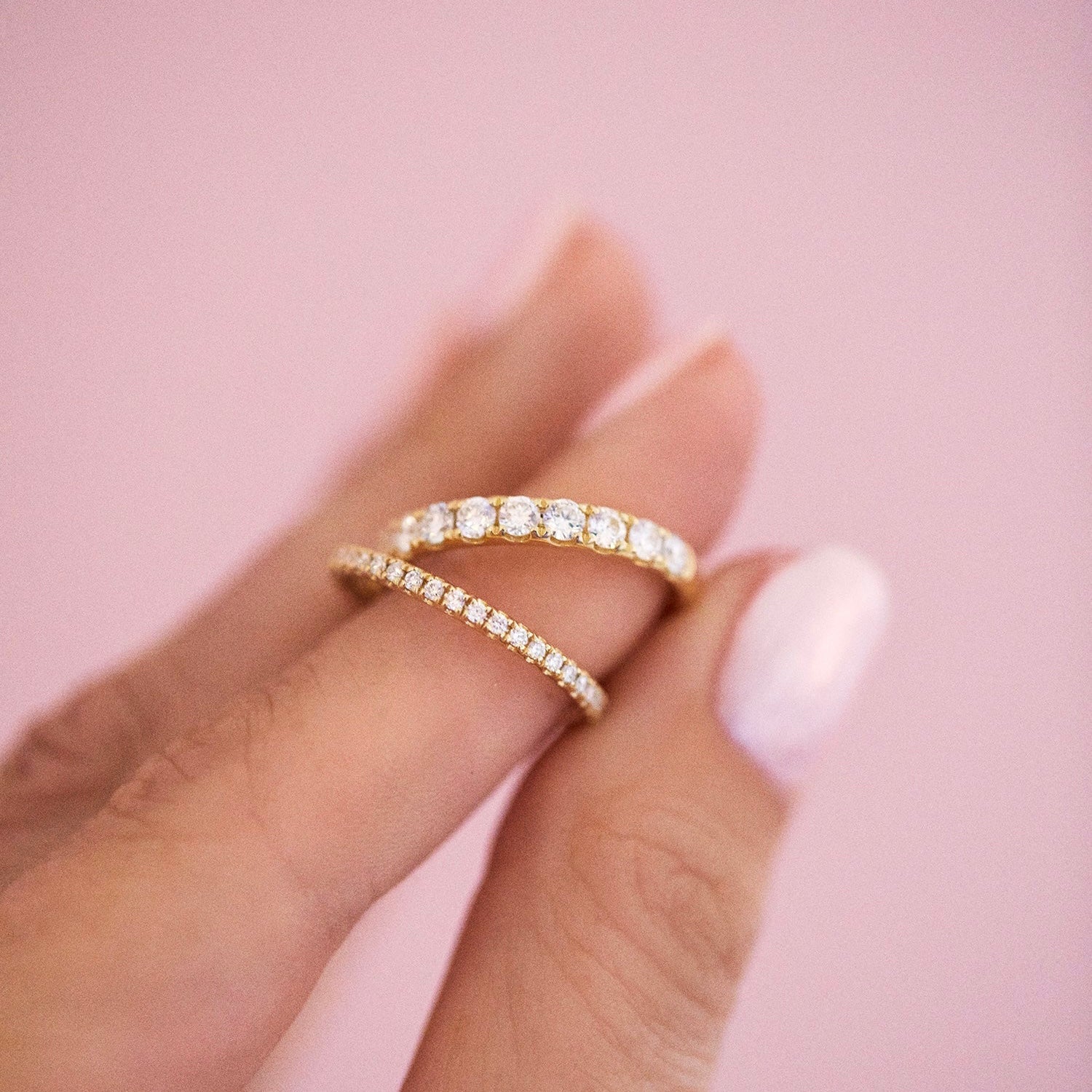 18ct gold half-eternity diamond ring