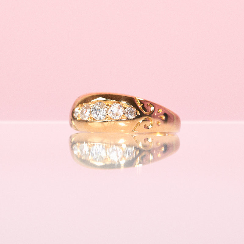 18ct gold diamond five stone ring
