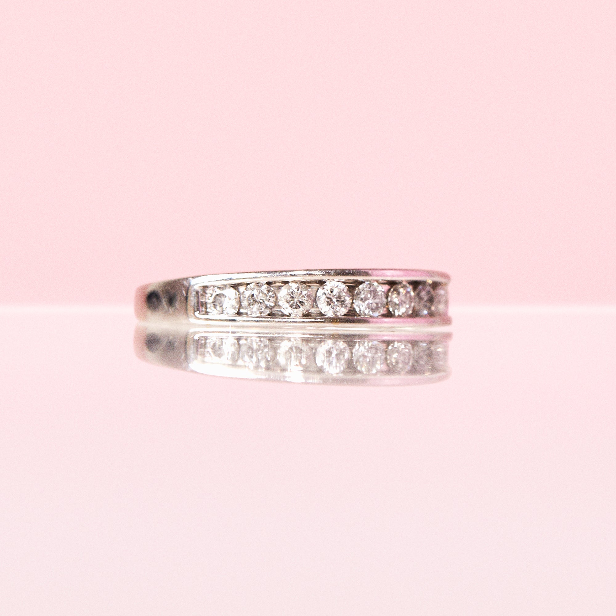 18ct white gold half-eternity diamond ring