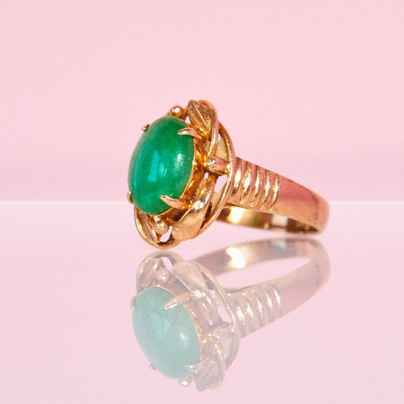 14ct gold jade ring