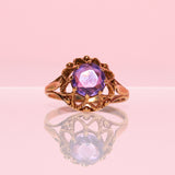 9ct gold ring set with a central amethyst