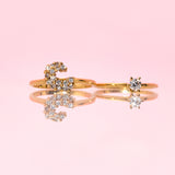 18ct gold ‘twin set’ ring with diamonds