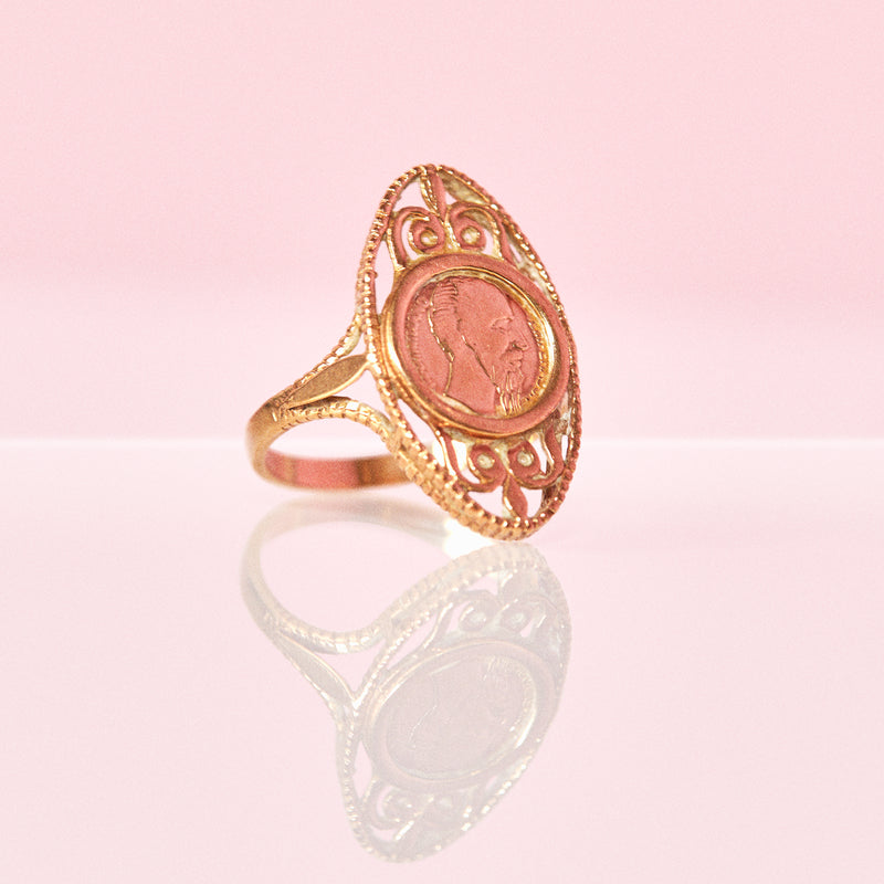 9ct gold coin ring
