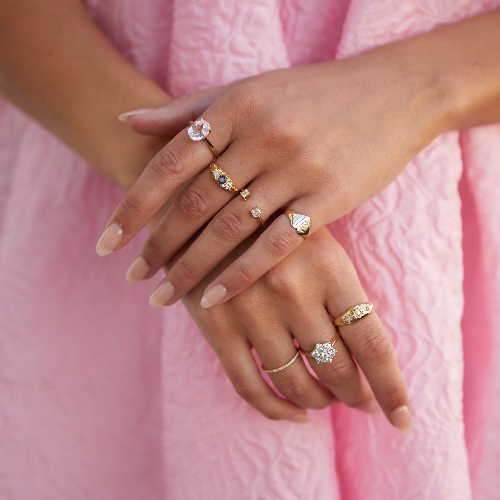 18ct gold 'gypsy' ring set with diamonds