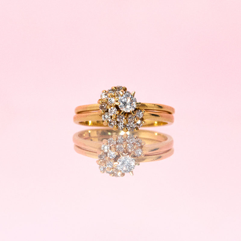 18ct gold ‘twin set’ ring with diamonds