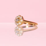 18ct gold ring set with pearls and a diamond