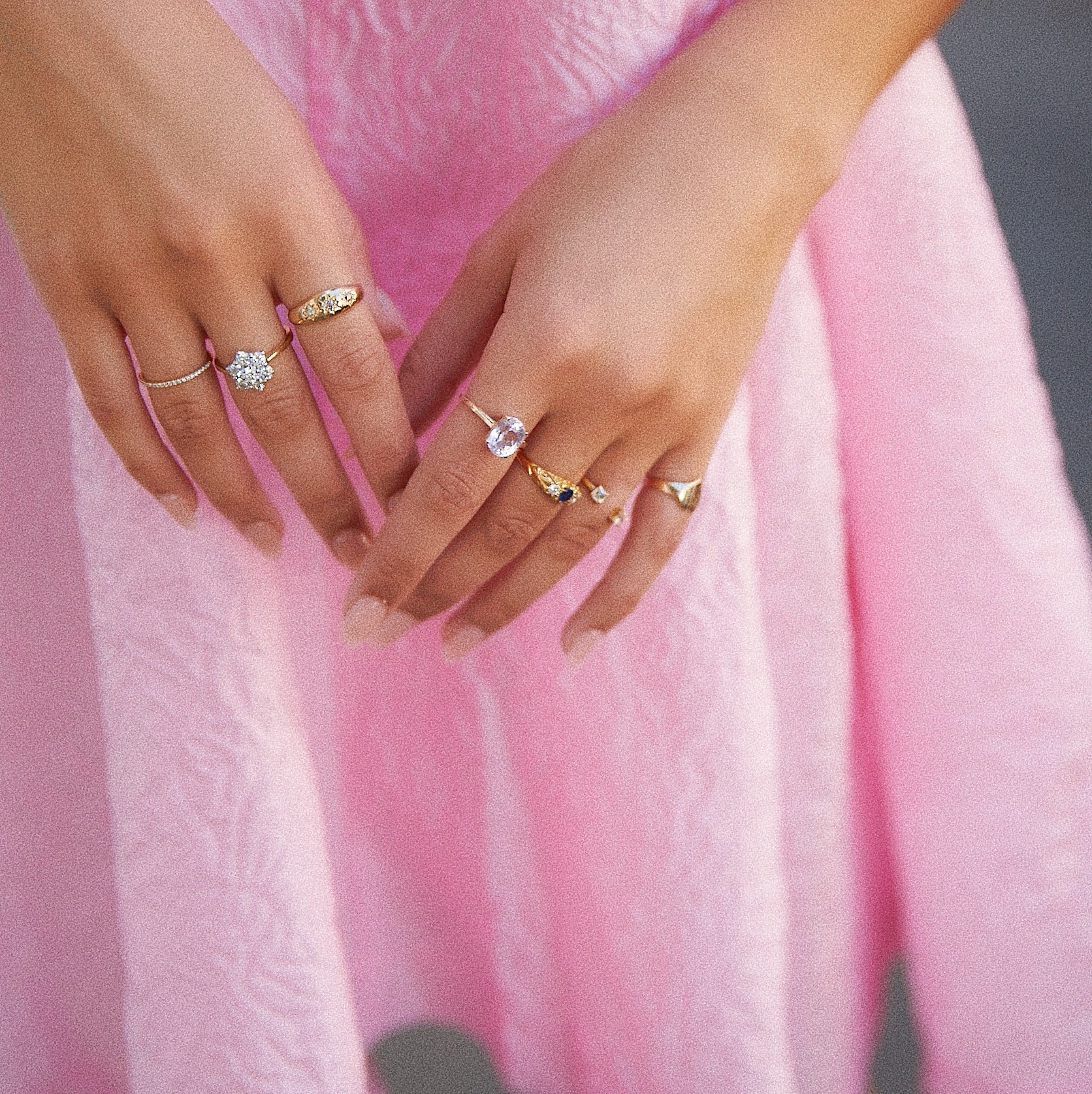 18ct gold 'gypsy' ring set with diamonds