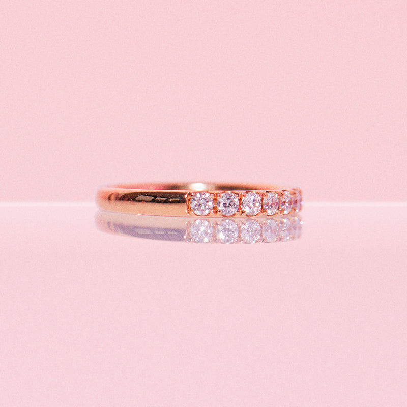 18ct rose gold half-eternity diamond ring